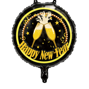 Nuovi Palloncini in Foil Rotondi Neri e Oro da 18 Pollici per Decorazioni di <span class=keywords><strong>Capodanno</strong></span> - Product Image 2