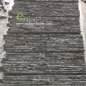 Trang trí xây dựng đá tự nhiên carbon đen Slate bên ngoài ngoài ngoài trời Vườn Panel tường gạch - Product Image 6
