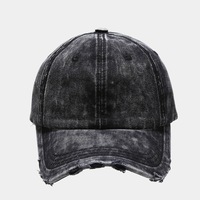 Nueva gorra de béisbol de mezclilla azul lavada para mujer Soft Top Curved Eaves Street Golf Riding Caps