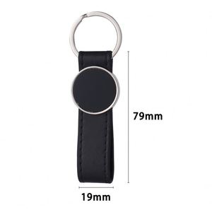 High Quality Promotional Metal Keychain Custom Logo UV Printing Round Pendant Personalized Leather & Metal Keychain - Product Image 3