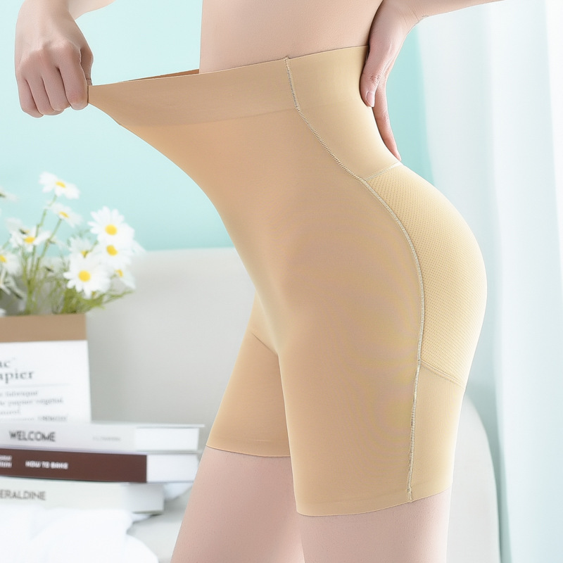 High-Waist Tummy-Control Shaping Shorts (1900): side profile showing zones and edge stability