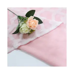 Light Pink Mattress Ticking Polyester Elastane Knitwear Fabric 100% Polyester Cut Flannel Fabric