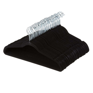 Cao Cấp <span class=keywords><strong>T</strong></span>ùy Chỉnh Tiế<span class=keywords><strong>t</strong></span> Kiệm Không Gian Non-slip Đen Flock <span class=keywords><strong>Velvet</strong></span> Coat Suit Hanger, <span class=keywords><strong>Velvet</strong></span> Hanger - Product Image 1