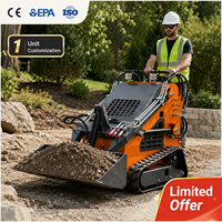 Chargeuse compacte sur chenilles diesel 360kg 380kg pour travaux de construction, avec nivellement automatique et fonction de forage de roche