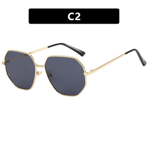 2023 nuovo occhiali da sole in metallo poligonale per le donne oro/<span class=keywords><strong>blu</strong></span>/grigio/montatura da viaggio coreano occhiali da sole da guida - Product Image 6