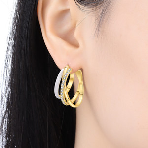 ต่างหูแบบฝรั่งเศส 3 ห่วง ต่างหูระดับไฮเอนด์แบบดั้งเดิม เครื่องประดับสำหรับผู้หญิง - Product Image 5