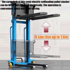 Apilador eléctrico de carga automática con batería de litio personalizada, horquilla de carga engrosada, apilador manual semieléctrico - Product Image 2