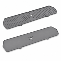 Tapis de séchage en silicone écologique classique pour robinet d'évier, grande taille, avec support pour éponge et récupérateur de gouttes pour cuisine