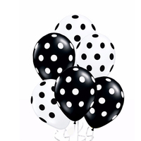 100 pièces de ballons en Latex de 12 pouces, noir, rouge, blanc, à pois, Point d'onde, Globos, fournitures de décoration pour fête prénatale, mariage