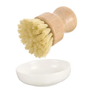 Brosse de nettoyage en Sisal de palmier en bambou, 8 pièces, pour le nettoyage de la vaisselle, des Pots