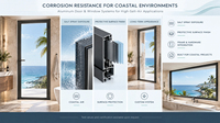 Portes coulissantes en aluminium avec isolation thermique et joints d'étanchéité pour maisons modernes et propriétés de vacances