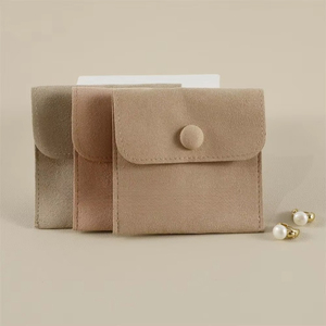 Pochette à bijoux en microfibre 8x8 cm avec insert pour collier, sac en velours de haute qualité, pochette d'emballage pour bijoux avec logo - Product Image 2