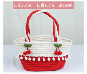 New Cotton Rope Storage <b>Basket</b> Wholesale Decorative Handheld Gift Small <b>Flower</b> Tote Bag Fashionable - Product Image 5