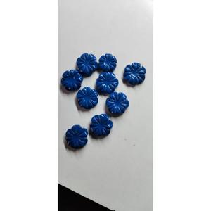 Cuarzo turquesa azul tallado en forma de flor, piedra preciosa tallada de 18 mm, piedra de cuarzo turquesa suelta, talla de flor azul en piedra preciosa. - Product Image 5