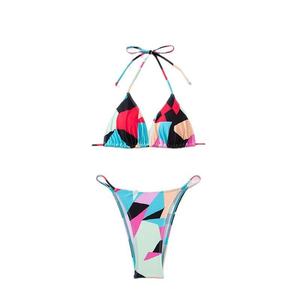 Traje de Baño de Lujo Personalizado para Mujer, Conjunto de 2 Piezas, Mini Bikini Transparente con Tiras, Decoración de Cristal, Ropa de Playa Sexy Transparente - Product Image 5