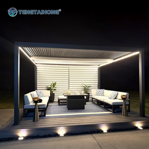 Pérgola de Aluminio con Techo de Láminas Ajustables, Impermeable y Resistente a la Intemperie, para Piscina y <span class=keywords><strong>Terraza</strong></span> - Product Image 2