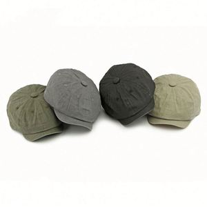 หมวกเบเร่ต์ผ้าฝ้ายวินเทจสไตล์อังกฤษสำหรับผู้ชายรุ่นใหม่ปี 2025 สวมใส่ได้ทุกฤดู สีพื้นเรียบง่าย สไตล์นิวส์บอย - Product Image 2