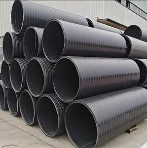 Tuyau spiralé à paroi creuse en HDPE de qualité supérieure, tuyau de drainage en plastique noir, fourniture d'usine - Product Image 4