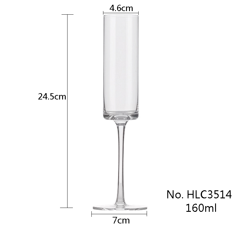 160ml 5.4oz Champagne Glasses Custom Available Clear Straight Crystal Flutes Glass Wedding gifts Japan KOREAN Wholesale goblet