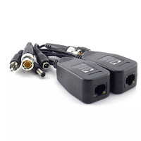 Balun vidéo CCTV HD 8MP, connecteur émetteur-récepteur DC RCA BNC vers RJ45 3-en-1 pour surveillance de sécurité CCTV, balun vidéo HD RJ45