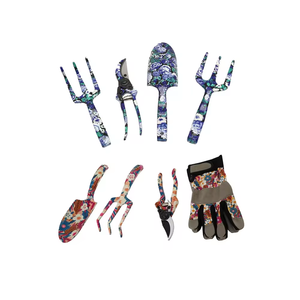 Kit de herramientas de jardinería para el hogar Mini Lady con estampado Floral personalizado, 1 rastrillo de tijera de acero inoxidable, pala de jardín de madera, soporte OEM - Product Image 4