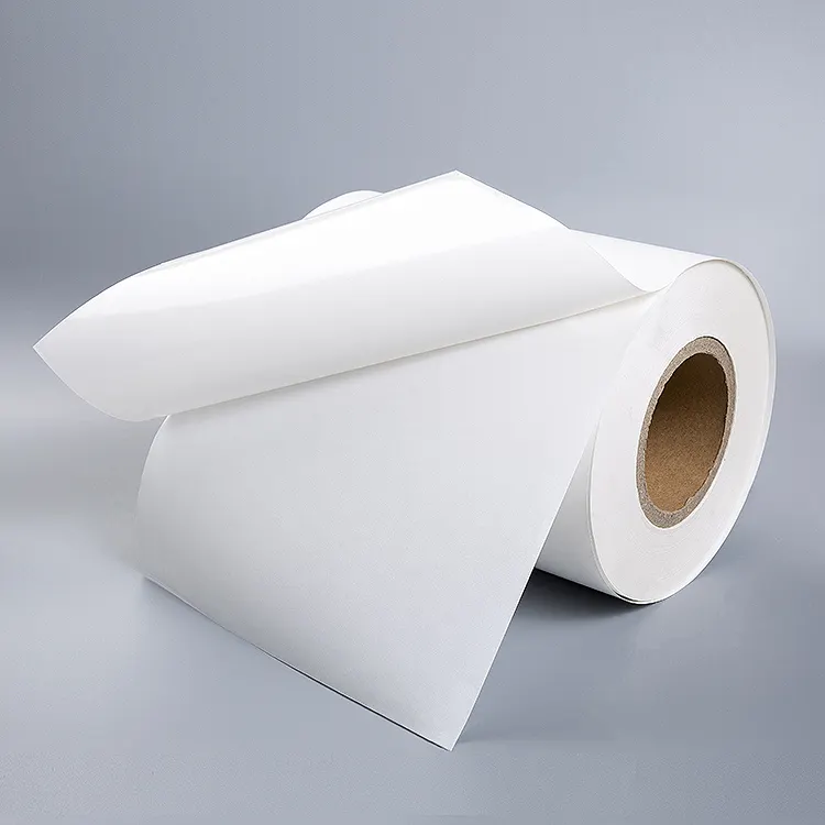 Papel térmico revestido superior/eco papel autoadesivo térmico com papel de liberação amarelo ou branco de vidro