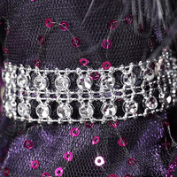 Squelette d'Halloween effrayant avec paillettes violet noir vêtements Long chapeau résine debout sorcière Halloween décoration