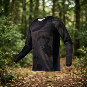 Maillot de Ciclismo MTB Transpirable con Absorción de Humedad, Estampado de Camuflaje, Logotipo Personalizado, para Ciclismo de Descenso, Bicicleta de Montaña, Unisex, Trail Racing, 100% - Product Image 4