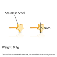 Aretes de Acero Inoxidable 316L con Baño de Oro PVD de 18k, Diseño Simple con Forma de Estrella y Flor, Anti-deslustre, Marca Chris April