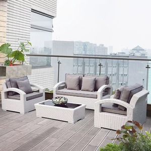 Modern Hotel Luxury Outdoor Furniture <b>Waterproof</b> PE Patio Outdoor Rattan Garden Set - Product Image 1