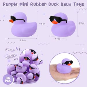 Custom Color Logo 2 Rubber Ducks Sunglasses Set 2.2 Inch Squeaky Cute Float <b>Bath</b> Toys for 0-24 Months <b>Light</b> Purple Birthday - Product Image 4