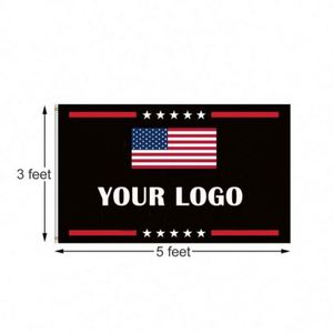 Outdoor Durable Polyester Silk Screen Printed 3x5ft Custom Logo and Color American 2024 <b>Flag</b> - Product Image 5