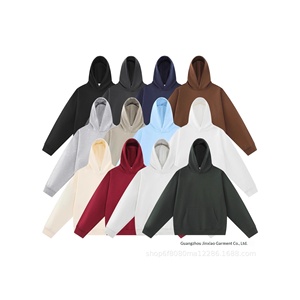 <span class=keywords><strong>Sweat</strong></span> à capuche pour homme en pur coton bouclé, style américain, épais, avec poche unie, toucher premium, marque tendance - Product Image 3