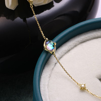 DEYIN, joyería al por mayor de alta calidad, hermosa pulsera, cadena de pulsera de oro macizo de 9K para mujer