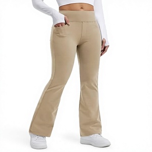 Leggings noirs taille haute pour femmes, coupe ajustée, tricotés en coton et élasthanne, couleur unie, respirants, longueur intégrale, pour l'hiver et le quotidien - Product Image 1