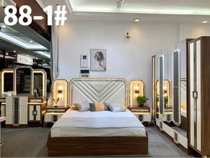 Pronto Stock pittura moderna 5 pezzi King Size MDF <span class=keywords><strong>camera</strong></span> <span class=keywords><strong>da</strong></span> <span class=keywords><strong>letto</strong></span> Set mobili per la casa - Product Image 4