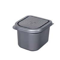 Conteneur carré rond en plastique durable de 2,5 L avec couvercle recyclé pour le stockage de la crème glacée, boîtes en plastique alimentaire