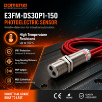 Sensor Fotoeléctrico Domenzi E3FM-DS30P1-150 PNP NO, 10-30V DC, 10-30cm, Resistente a Altas Temperaturas (150°C), Reflexión Difusa