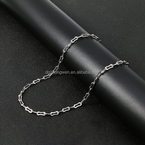 Gioielli di moda senza appannamento 316L in acciaio inox rettangolo anelli collana catene di alta qualità in argento catena per le signore degli uomini - Product Image 3