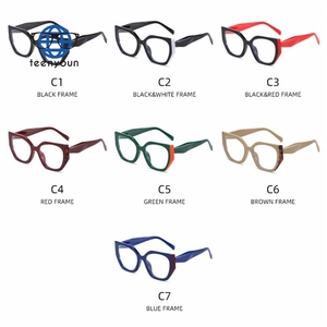 Teenyoun lunettes monture lentille lunettes optiques lunettes <span class=keywords><strong>lentilles</strong></span> optique coloré Prescription oeil de chat lumière bleue lunettes - Product Image 6