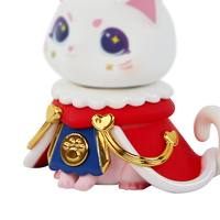 Figurine PVC Chat Fantaisie avec Couronne et Cape - Jouet d'Art de Collection pour Décoration de Bureau et Collection de Loisirs