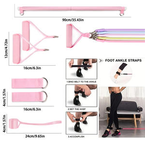 Kit <span class=keywords><strong>de</strong></span> barres <span class=keywords><strong>de</strong></span> Pilates portables à 2 sections avec bandes <span class=keywords><strong>de</strong></span> résistance en TPE pour l'entraînement à domicile-Jambes Hip Waist Arm Squats Exercise <span class=keywords><strong>bar</strong></span> <span class=keywords><strong>De</strong></span> Pilate - Product Image 2