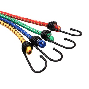 Cordon élastique robuste de 60 cm, 8 mm, résistance à la rupture de 30 kg, sangle en caoutchouc avec crochets en acier recouverts de vinyle, pour bâche de chargement, camping, extérieur - Product Image 1
