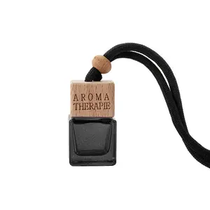 8ML kare siyah parfüm şişesi kolye araba difüzör parfüm uçucu yağ şişe küçük koku şişesi