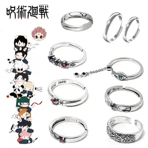 9 desain Jujutsu kassen Lab tumbuh berlian pertunangan cincin mode karakter Anime Demon Eye Cosplay perhiasan cincin pria