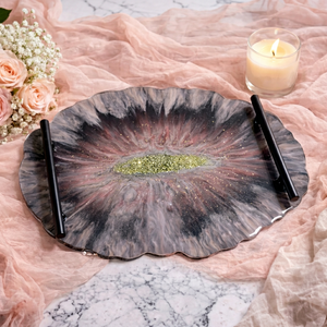 Plateau de présentation en résine artistique, finition de luxe, adapté au service du café, à la décoration de la maison et aux occasions de cadeaux - Product Image 1