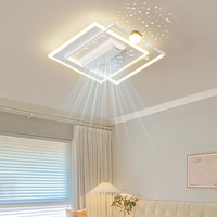 Ventilateurs de plafond LED modernes, ventilateur de plafond intelligent sans pales avec lumière pour la maison, lampe de ventilateur pour intérieur, lampe télécommandée pour salon