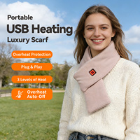 Écharpe chauffante électrique avec triple protection de sécurité, prise USB, écharpe chaude pour le cou pour hommes et femmes, pour les trajets quotidiens en hiver, le ski, le camping
