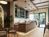 Comptoir de présentation en verre pour café commercial avec éclairage LED, équipement de boulangerie, personnalisation complète du magasin