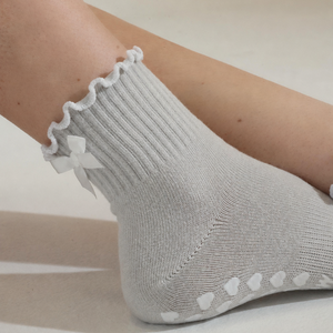 Calcetines de Yoga y Pilates Antideslizantes con <span class=keywords><strong>Volantes</strong></span> Personalizados, Calcetines con <span class=keywords><strong>Volantes</strong></span> Bonitos y Agarres de Corazón Blanco para Pilates - Product Image 2
